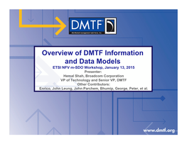 Overview of DMTF Information and Data Models