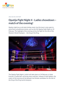 Opatija Fight Night 4 - Ladies Showdown – Match of the Evening!
