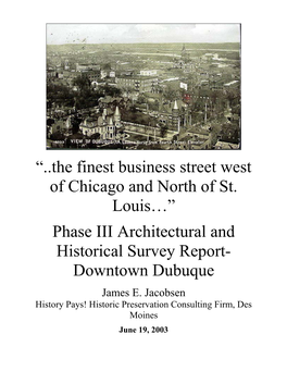 Phase III Architectural and Historical Survey Report- Downtown Dubuque