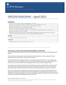 UNITED KINGDOM – April 2021
