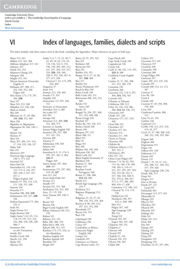 VI Index of Languages, Families, Dialects and Scripts