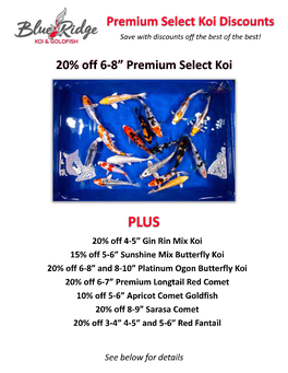 5-20-19 Blue Ridge Koi Availability