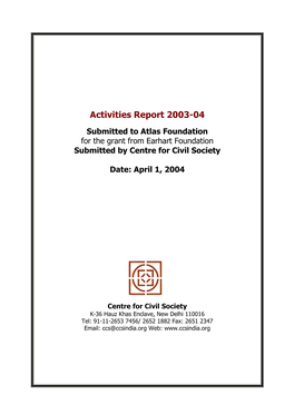 Annual Report for 2003-04