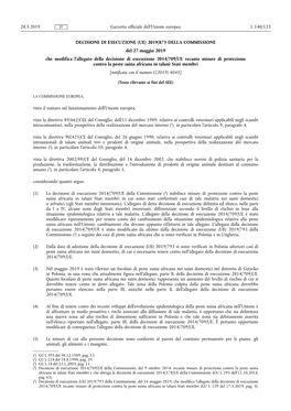 Decisione Di Esecuzione (Ue) 2019/ 875 Della Commissione