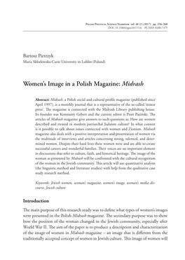 Women's Image in a Polish Magazine: Midrash