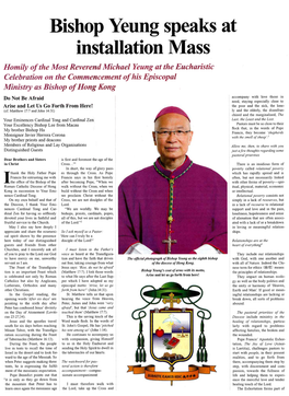 Bishop Yeung Speaks at Installation Mass