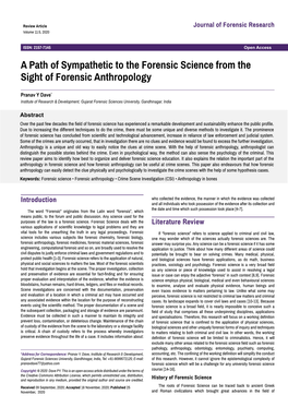 A Path of Sympathetic to the Forensic Science from the Sight of Forensic Anthropology