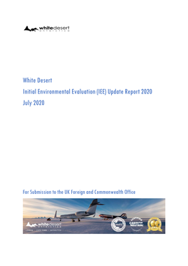 White Desert Initial Environmental Evaluation (IEE) Update Report 2020 July 2020