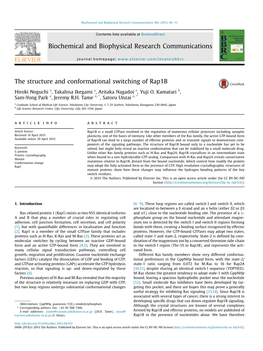 The Structure and Conformational Switching of Rap1b