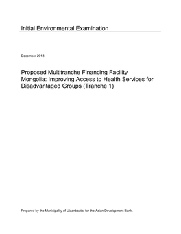 Initial Environmental Examination