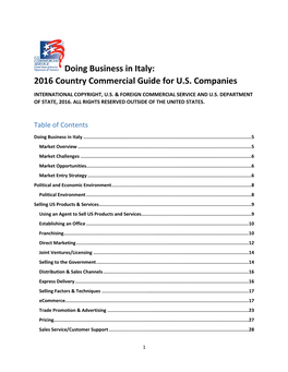2016 Country Commercial Guide for US Companies
