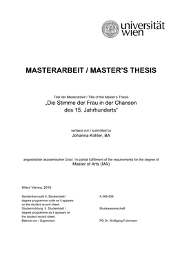 Masterarbeit / Master's Thesis