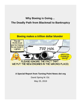 Why Boeing Is Going… the Deadly Path from Blackmail to Bankruptcy