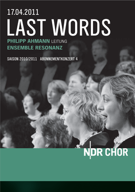 Last Words Philipp Ahmann Leitung Ensemble Resonanz