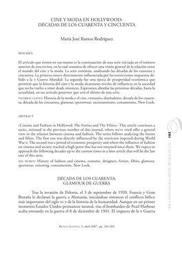 Cine Y Moda En Hollywood: Décadas De Los Cuarenta Y Cincuenta