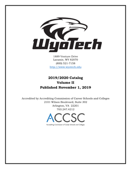 2019/2020 Catalog Volume II Published November 1, 2019