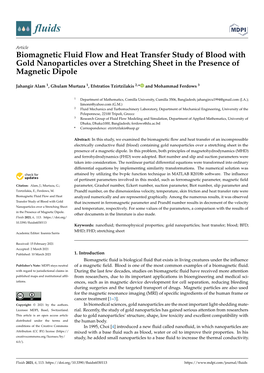 Biomagnetic Fluid Flow and Heat Transfer Study of Blood with Gold Nanoparticles Over a Stretching Sheet in the Presence of Magnetic Dipole