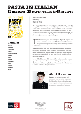 Pasta in Italian 12 Regions, 20 Pasta Types & 45 Recipes