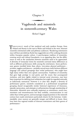 Vagabonds and Minstrels in Sixteenth-Century Wales Vagabonds and Minstrels in Sixteenth-Century Wales Richard Suggett