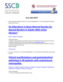 Do Alterations in Bone Mineral Density Go Beyond Borders in Adults with Celiac Disease?