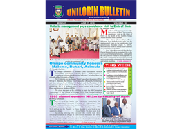 Unilorin Bulletin 17Th June, 2019