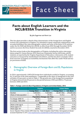 Facts About English Learners and the NCLB/ESSA Transition in Virginia