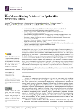 The Odorant-Binding Proteins of the Spider Mite Tetranychus Urticae