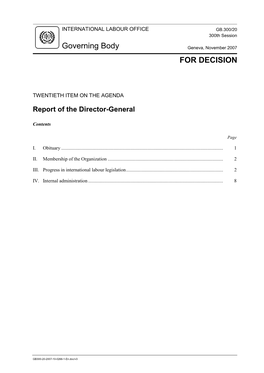 Report of the Director-General