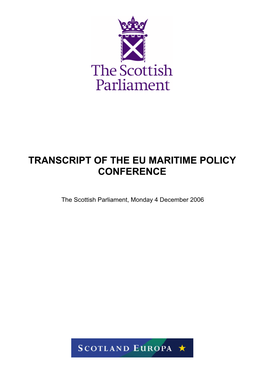 Transcript of the Eu Maritime Policy Conference
