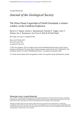 The Sirius Passet Lagerstätte of North Greenland: a Remote Window on the Cambrian Explosion