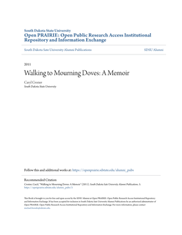 Walking to Mourning Doves: a Memoir Caryl Crozier South Dakota State University