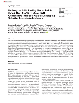 Probing the SAM Binding Site of SARS-Cov-2 Nsp14 in Vitro Using