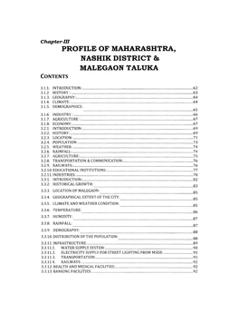 Profile of Maharashtra, Nashik District & Malegaon