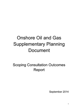 Onshore Oil and Gas Supplementary Planning Document