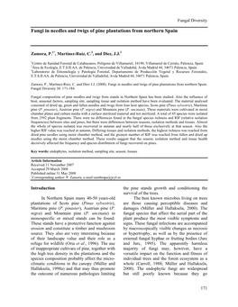 Fungi in Needles and Twigs of Pine Plantations from Northern Spain