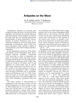 Antipodes on the Moon