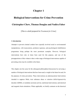 Chapter 1 Biological Interventions for Crime Prevention