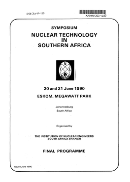 Nuclear Tech-Nology in Southern Africa