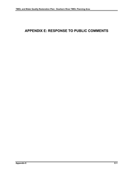 Response to Public Comments