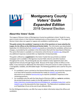Montgomery County Voters’ Guide Expanded Edition