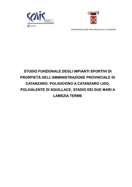 Studio Funzionale Degli Impianti Sportivi Di