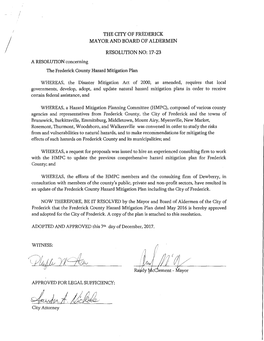 Mayor and Board of Aldermen Resolution No: 17-23