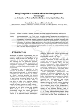 Integrating Semi-Structured Information Using Semantic Technologies an Evaluation of Tools and a Case Study on University Rankings Data