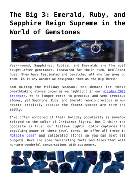 Sapphire Reign Supreme in the World of Gemstones