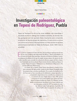 Investigación Paleontológica En Tepexi De Rodríguez, Puebla