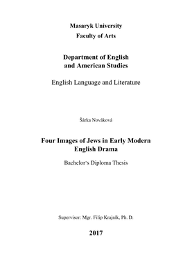 Four Images of Jews in Early