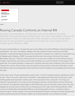 Rowing Canada Confronts an Internal Rift His Name Is Jeremiah Brown