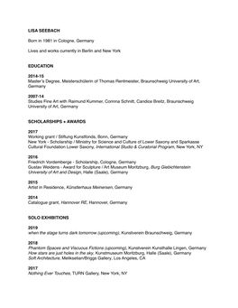 Lisa Seebach CV