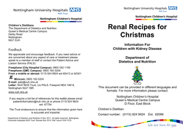 Renal Recipes for Christmas