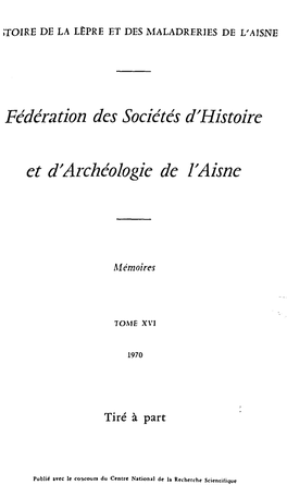 Federation Des Societas D'histoirc Et D'archcologic De L'aisnc